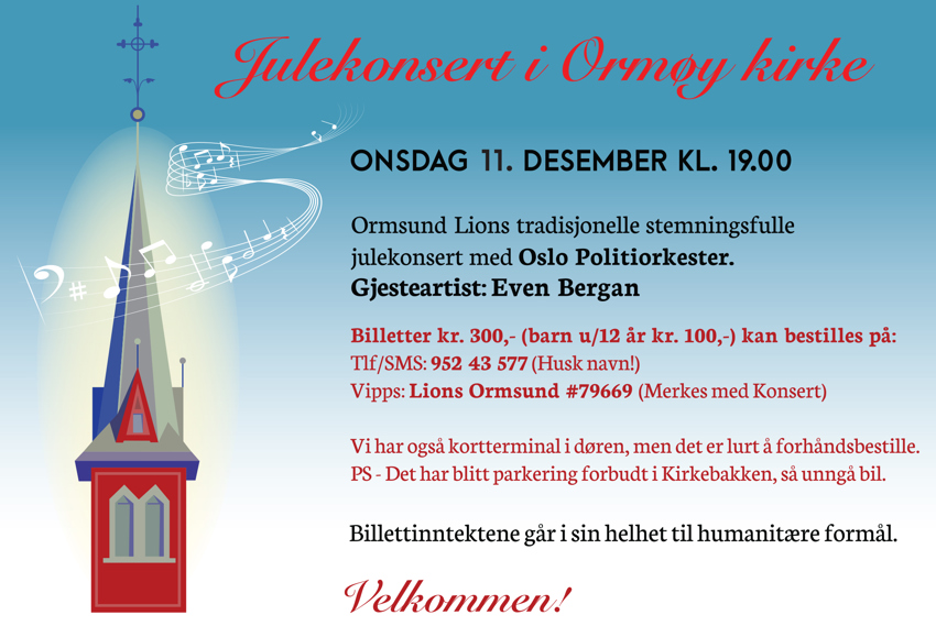 IKKE JUL UTEN: JULEKONSERT ONSDAG 11. DESEMBER